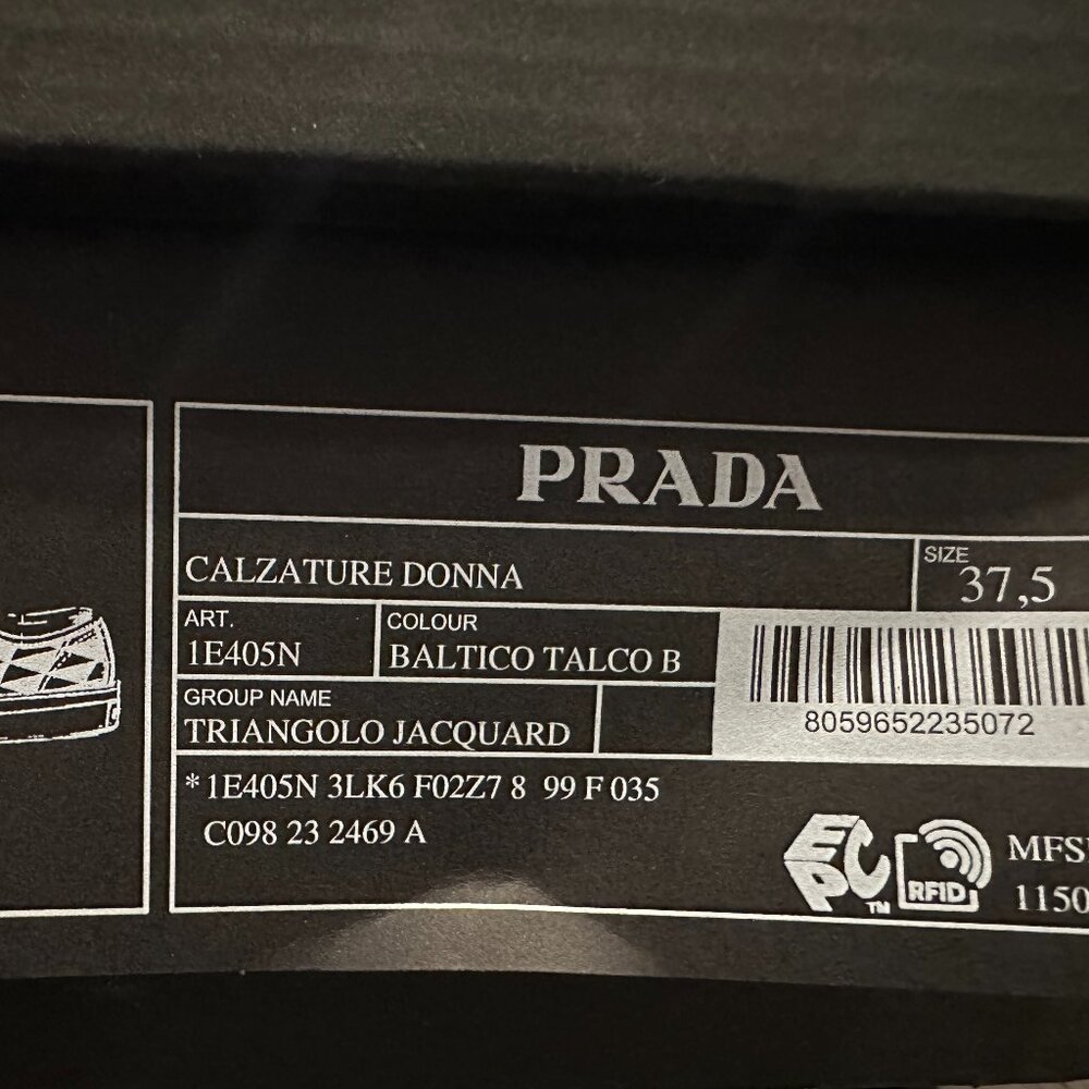 PRADA Triangle Logo Jacquard Lace Up Platform Sneakers Trainers Flat Shoes - Picture 14 of 14
